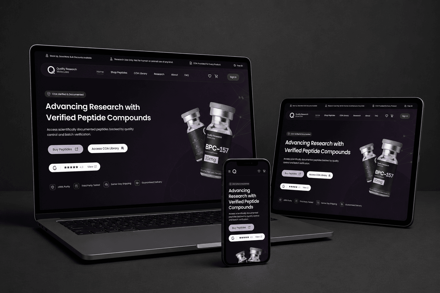 Quality Research Molecules storefront