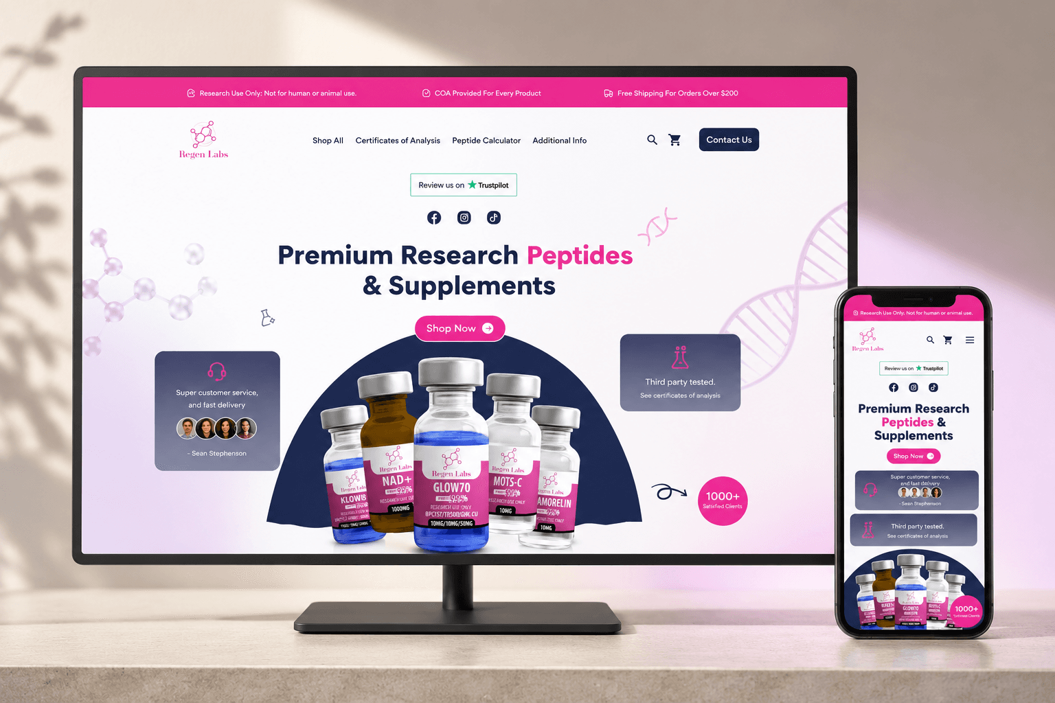 Regen Labs UK storefront